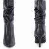 imageCoutgo Womens Mid Calf Slouchy Boots Suede High Heel Slipon Stiletto Sexy Pointed Toe BootiesCool Black