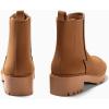 imageCoutgo Womens Platform Chunky Low Heel Slip on Chelsea Boots Suede Elastic Ankle BootsBrown