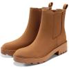 imageCoutgo Womens Platform Chunky Low Heel Slip on Chelsea Boots Suede Elastic Ankle BootsBrown
