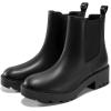 imageCoutgo Womens Platform Chunky Low Heel Slip on Chelsea Boots Suede Elastic Ankle BootsCool Black