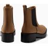 imageCoutgo Womens Platform Chunky Low Heel Slip on Chelsea Boots Suede Elastic Ankle BootsDark Brown