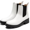 imageCoutgo Womens Platform Chunky Low Heel Slip on Chelsea Boots Suede Elastic Ankle BootsWhite