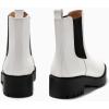 imageCoutgo Womens Platform Chunky Low Heel Slip on Chelsea Boots Suede Elastic Ankle BootsWhite