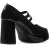 imageCoutgo Womens Platform Mary Jane Pumps Two Strap Square Toe Chunky Block Heel Sandals Party ShoesBlack
