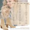 imageCoutgo Womens Sock Ankle Boots Pointed Toe Chunky High Stacked Heel Pull On Ribbed Knit Chelsea Boots BootiesKhaki