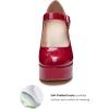 imageCoutgo Womens TStrap Round Toe Platform Heels Chunky Heel Patent Mary Jane Dress ShoesAnkle Strap Wine