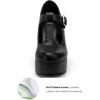 imageCoutgo Womens TStrap Round Toe Platform Heels Chunky Heel Patent Mary Jane Dress ShoesBlack