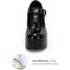 imageCoutgo Womens TStrap Round Toe Platform Heels Chunky Heel Patent Mary Jane Dress ShoesBlack Patent