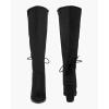 imageCoutgo Womens Wide Calf Knee High Boots Chunky Block Heel Round Toe Back Straps Side Zipper Winter Dress BootsBlack