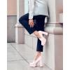 imageWomens Platform Heels Loafers Chunky High Heel Closed Toe Patent Leather Shoes Penny Loafer Business Dress Work PumpsLight Pink