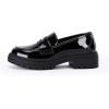 imageWomens Platform Loafers Lug Sole Chunky Heel Non Slip Faux Leather Casual Comfortable Round Toe Goth Oxford ShoesBlack 1