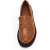 imageWomens Platform Loafers Lug Sole Chunky Heel Non Slip Faux Leather Casual Comfortable Round Toe Goth Oxford ShoesBrown