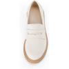 imageWomens Platform Loafers Lug Sole Chunky Heel Non Slip Faux Leather Casual Comfortable Round Toe Goth Oxford ShoesCream