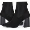 imageCoutgo Women Ankle Boots Sock Booties Pointed Toe Chunky Stacked High Heel Knit Chelsea Winter Dress BootiesCool Black
