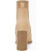 imageCoutgo Women Ankle Boots Sock Booties Pointed Toe Chunky Stacked High Heel Knit Chelsea Winter Dress BootiesLight Khaki