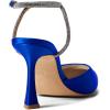 imageCoutgo Women Rhinestone Heels Kitten High Satin Pumps Pointed Toe Sparkly Sexy Wedding Dress ShoesRoyal Blue