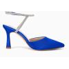 imageCoutgo Women Rhinestone Heels Kitten High Satin Pumps Pointed Toe Sparkly Sexy Wedding Dress ShoesRoyal Blue