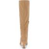 imageCoutgo Womens Knee High Boots Pointed Toe Kitten Heel Side Zipper Stretchy Vegan Suede Comfort Fall Winter BootLight Khaki