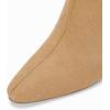 imageCoutgo Womens Knee High Boots Pointed Toe Kitten Heel Side Zipper Stretchy Vegan Suede Comfort Fall Winter BootLight Khaki