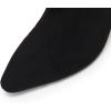 imageCoutgo Womens Knee High Boots Pointed Toe Kitten Heel Side Zipper Stretchy Vegan Suede Comfort Fall Winter BootPure Black