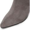 imageCoutgo Womens Knee High Boots Pointed Toe Kitten Heel Side Zipper Stretchy Vegan Suede Comfort Fall Winter BootStone Gray