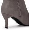 imageCoutgo Womens Knee High Boots Pointed Toe Kitten Heel Side Zipper Stretchy Vegan Suede Comfort Fall Winter BootStone Gray