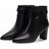 imageCoutgo Womens Pointed Toe Ankle Boots Chunky Block Heel Tie Knot Side Zipper Dressy BootiesCool Black