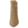 imageCoutgo Womens Pointed Toe Ankle Boots Chunky Block Heel Tie Knot Side Zipper Dressy BootiesLight Brown