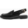imageCoutgo Womens Slingback Loafers Comfortable Pointed Toe Chunky Low Heel Adjustable Buckle Strap Flat ShoesBlack