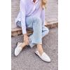 imageCoutgo Womens Slingback Loafers Comfortable Pointed Toe Chunky Low Heel Adjustable Buckle Strap Flat ShoesCreamywhite