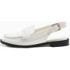 imageCoutgo Womens Slingback Loafers Comfortable Pointed Toe Chunky Low Heel Adjustable Buckle Strap Flat ShoesCreamywhite