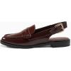 imageCoutgo Womens Slingback Loafers Comfortable Pointed Toe Chunky Low Heel Adjustable Buckle Strap Flat ShoesRedbrown
