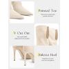 imageCoutgo Womens Slouchy Knee High Boots High Heel Pointed Toe Sexy Stiletto Pull on Tall Boots Winter ShoesBeige