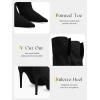 imageCoutgo Womens Slouchy Knee High Boots High Heel Pointed Toe Sexy Stiletto Pull on Tall Boots Winter ShoesBlack