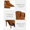 imageCoutgo Womens Slouchy Knee High Boots High Heel Pointed Toe Sexy Stiletto Pull on Tall Boots Winter ShoesBrown
