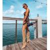 imageCoutgo Womens Slouchy Knee High Boots Wide Calf Pointed Toe Side Zipper Chunky Heel Long Boots Winter ShoesKhaki