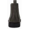 imageMens Ankle Boots Chelsea Round Toe Slip on Waterproof Faux Leather Classic Dress Booties for MenGrayish Green
