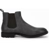 imageMens Ankle Boots Chelsea Round Toe Slip on Waterproof Faux Leather Classic Dress Booties for MenGrey