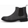 imageMens Ankle Boots Chelsea Round Toe Slip on Waterproof Faux Leather Classic Dress Booties for MenGrey