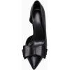 imageWomens Bow Heels Closed Pointed Toe Dress Shoes Stiletto Slip on Wedding PumpsBlack