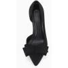 imageWomens Bow Heels Closed Pointed Toe Dress Shoes Stiletto Slip on Wedding PumpsBlacksuede