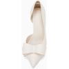 imageWomens Bow Heels Closed Pointed Toe Dress Shoes Stiletto Slip on Wedding PumpsWhite