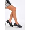imageWomens Platform Penny Loafers Comfort Chunky Heel Slip On Business Work Dress ShoesBlack