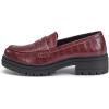 imageWomens Platform Penny Loafers Comfort Chunky Heel Slip On Business Work Dress ShoesBurgundy
