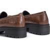 imageWomens Platform Penny Loafers Comfort Chunky Heel Slip On Business Work Dress ShoesDark Brown