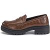 imageWomens Platform Penny Loafers Comfort Chunky Heel Slip On Business Work Dress ShoesDark Brown