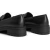 imageWomens Platform Penny Loafers Comfort Chunky Heel Slip On Business Work Dress ShoesLeather Black