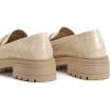 imageWomens Platform Penny Loafers Comfort Chunky Heel Slip On Business Work Dress ShoesLight Khaki