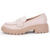 imageWomens Platform Penny Loafers Comfort Chunky Heel Slip On Business Work Dress ShoesPink