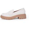imageWomens Platform Penny Loafers Comfort Chunky Heel Slip On Business Work Dress ShoesWhite
